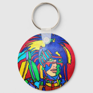 Spirit Warrior 1 by Piliero Key Ring