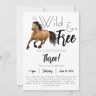 Spirit, wild & free birthday Flat Invitation 5 x 7