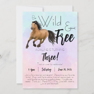 Spirit, wild & free birthday Flat Invitation 5 x 7