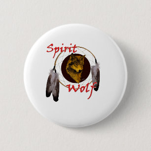 Spirit Wolf 6 Cm Round Badge
