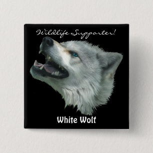 SPIRIT WOLF  Grey Wolf Wild Animal 15 Cm Square Badge