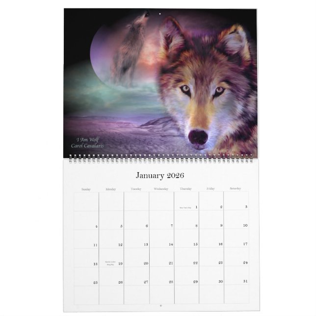 Spirit Wolves Art Calendar 2012 (Jan 2026)