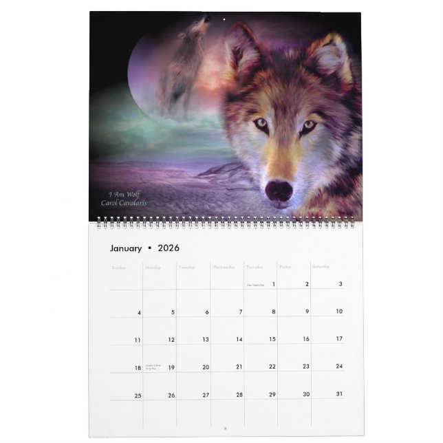 Spirit Wolves Art Calendar 2013 (Jan 2026)