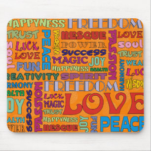 Spirit Words/affirmations of flower OF life Mouse Pad