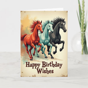 Spirited Birthday Galloping Card