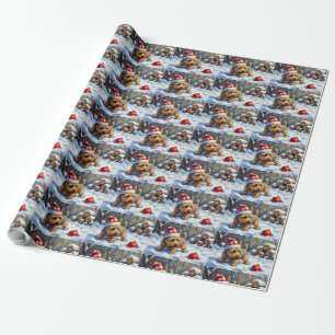 Spirited Cairn Terrier Dog Digging for Christmas T Wrapping Paper