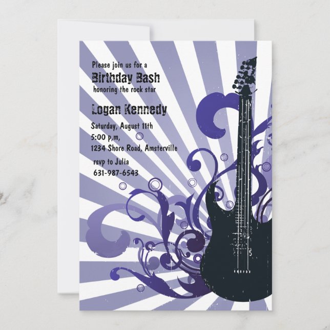 Spirited Guitar Invitation (Front)