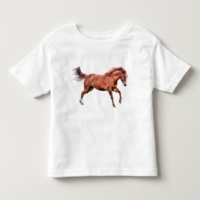 Spirited Red Dun Horse Running Cantering Playing Toddler T-Shirt (Front)