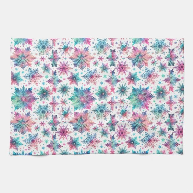 Spirited Snowflakes Tea Towel (Horizontal)