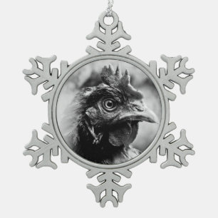 spirits and chickens 2 snowflake pewter christmas ornament