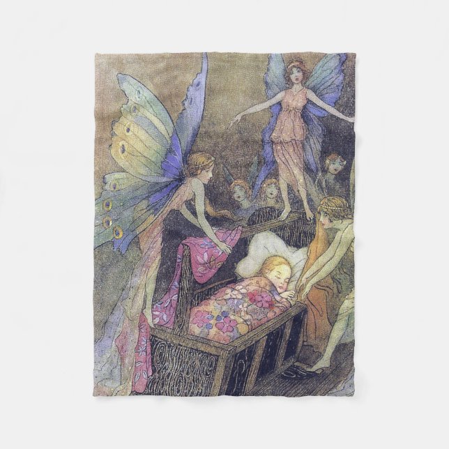 Spirits Baby Lullaby Warwick Goble Fine Art Fleece Blanket (Front)