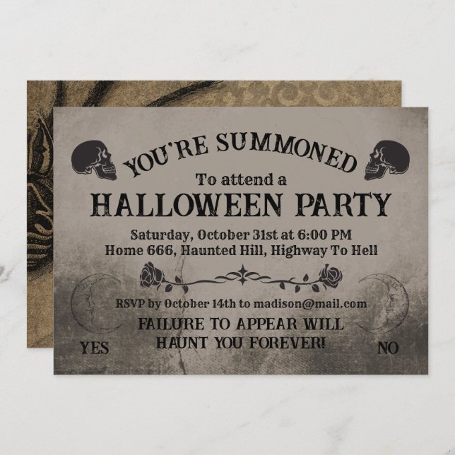 Spirits Board Halloween Party  Invitation (Front/Back)