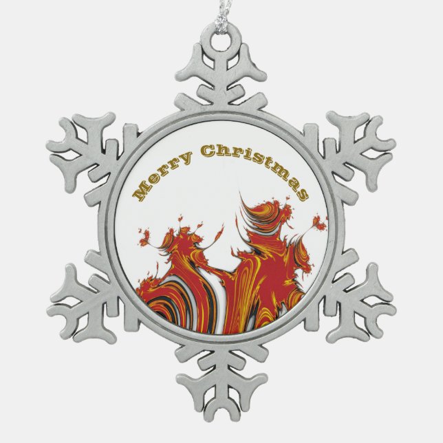 SPIRITS OF CHRISTMAS SNOWFLAKE PEWTER CHRISTMAS ORNAMENT (Front)
