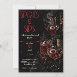 Spirits & Sips Halloween Cocktail Party Invitation