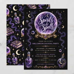 Spirits & Spells Halloween Cocktail Party Invitation
