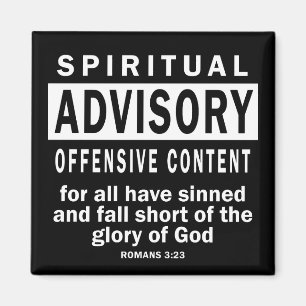 Spiritual Advisory Romans 3:23 Christian Quotes Magnet