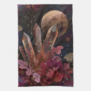 Spiritual Amethyst Energy Celestial Pattern Tea Towel