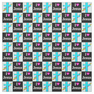 Spiritual and inspiring I love Jesus Fabric