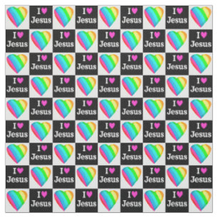 SPIRITUAL AND RELIGIOUS I LOVE JESUS FABRIC