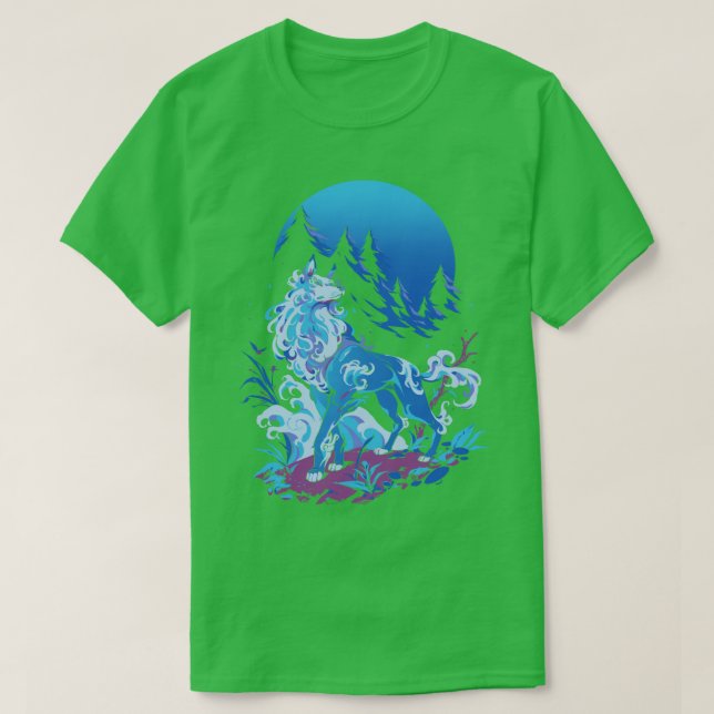 Spiritual Aqua Wolf  T-Shirt (Design Front)