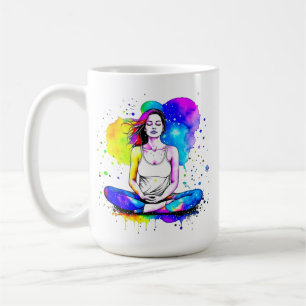 Spiritual Art Lady Meditating Personalised  Coffee Mug