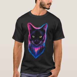 Spiritual Black Cat in Forest Cat Lovers Cosmic De T-Shirt