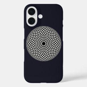 Spiritual Black White Mandala Geometric Oriental iPhone 16 Case