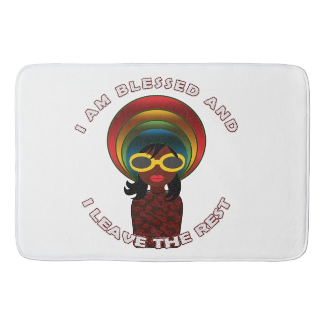 Spiritual Blessed Happy Bath Mat (Front)