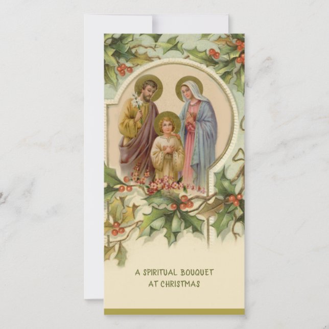 Spiritual Bouquet Catholic Prayer Religious Holiday Card (Front)