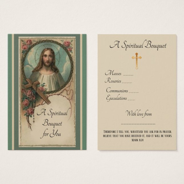 Spiritual Bouquet Prayer Offering Holy Card (Front & Back)