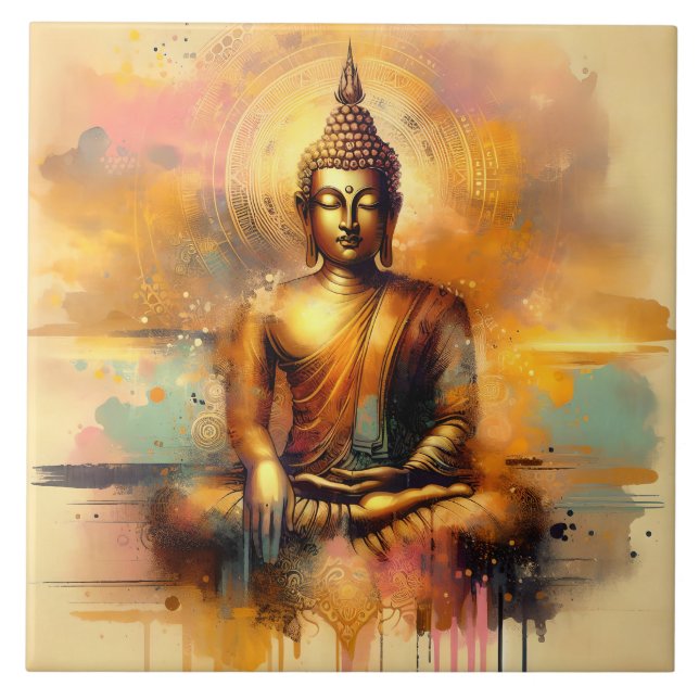 Spiritual Buddha Ceramic Tile (Front)