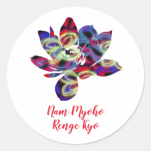 Spiritual Butterflies Flower Nam Myoho Renge Kyo Classic Round Sticker