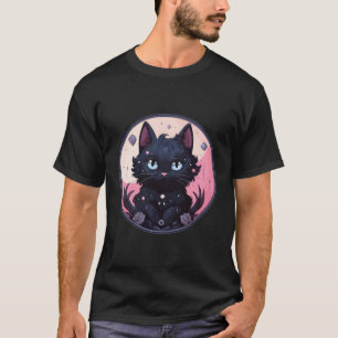 Spiritual Cat Witchy Black Cat Kawaii Pastel Goth T-Shirt