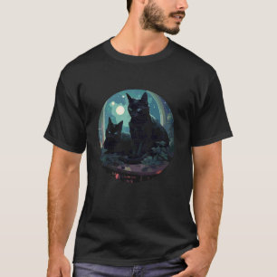 Spiritual Cat Witchy Black Goth T-Shirt
