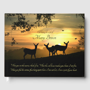 Spiritual Celebration of Life Deer and Poem Guest  Book