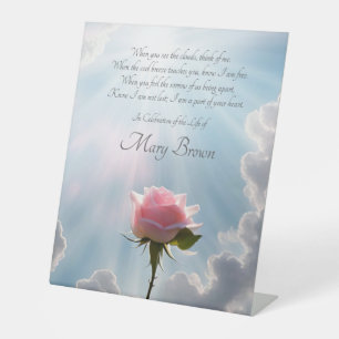 Spiritual Celebration of Life Poem Rose Pedestal Sign