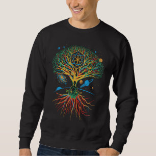 Spiritual Colorful Life Tree  Chakra  Yoga Instruc Sweatshirt