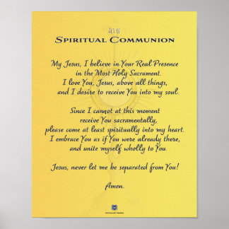 Spiritual Communion, Act of Poster