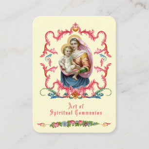SPIRITUAL COMMUNION HOLY CARD CATHOLIC PRAYER