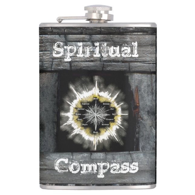 Spiritual Compass Hip Flask (Front)
