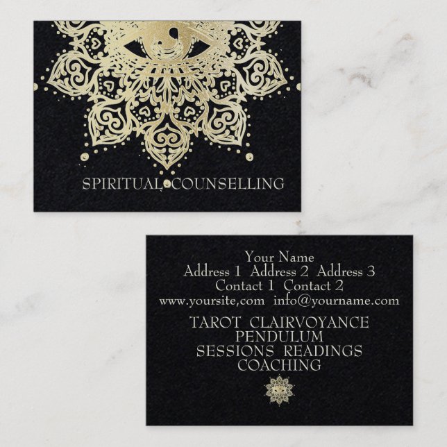 Spiritual Counselling, Tarot, Psychic  Business Card (Front/Back)