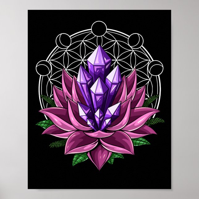 Spiritual Crystals Lotus Poster (Front)