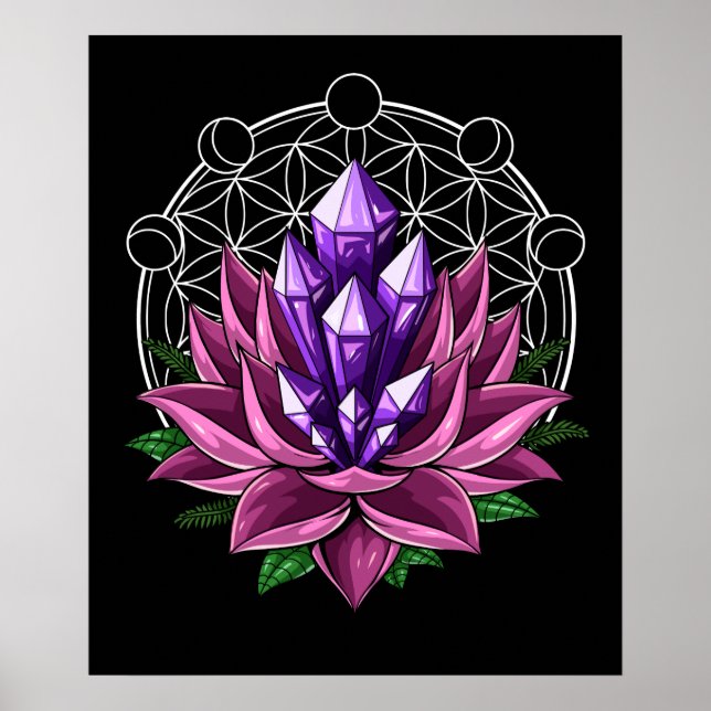 Spiritual Crystals Lotus Poster (Front)