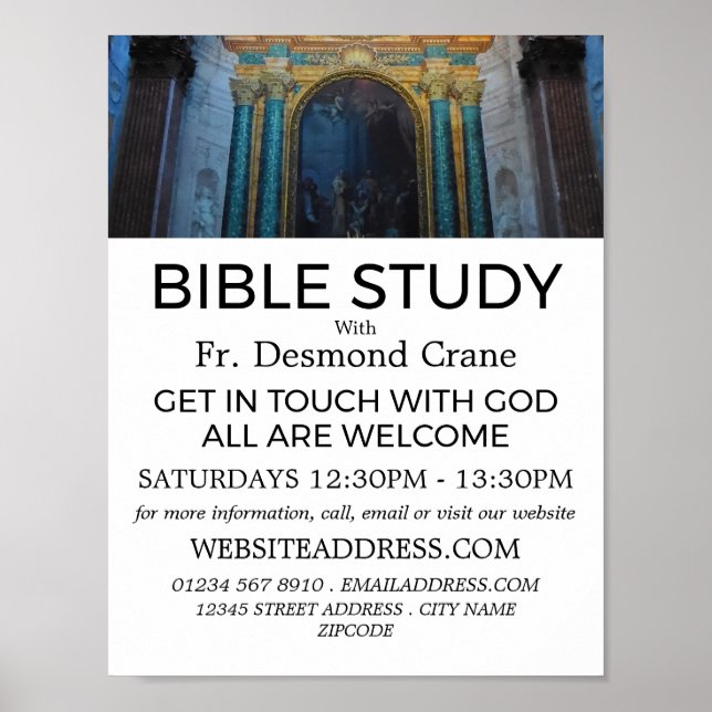 Spiritual Decor, Christian Bible Class Advertising Poster (Front)
