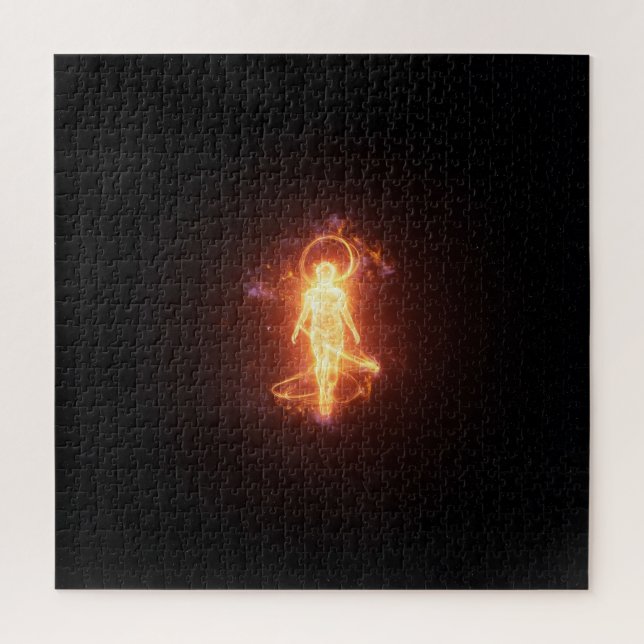 Spiritual Energy Angel in Deep Dark Outer Space Jigsaw Puzzle (Vertical)