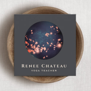Spiritual Energy Healer Moon Stars Square Business Card