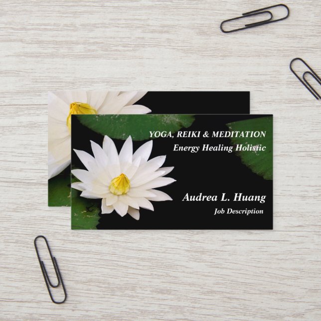 Spiritual Expansion / Pure White Pond Lotus Business Card (Front/Back In Situ)