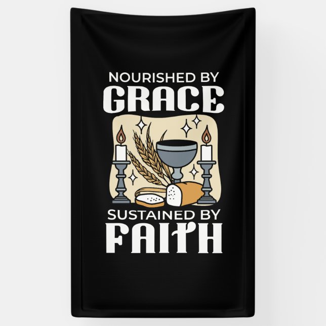 Spiritual Faith and Grace – Uplifting Christian Banner (Vertical)