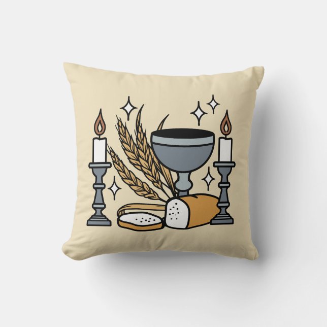 Spiritual Faith and Grace – Uplifting Christian Cushion (Front)