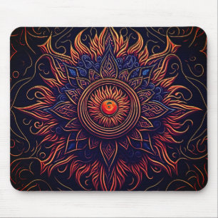 Spiritual Flaming Eye Mandala Mouse Pad